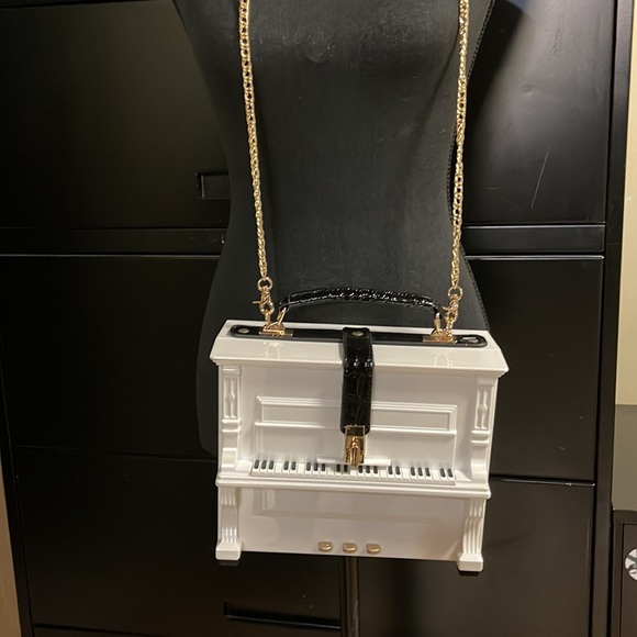 🆕 White Piano Crossbody Novelty Purse Bag - Picture 12 of 12